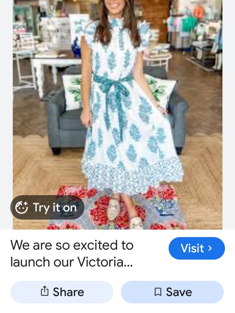 Oliphant White and Teal Floral Maxi Dress with Tie Waist
